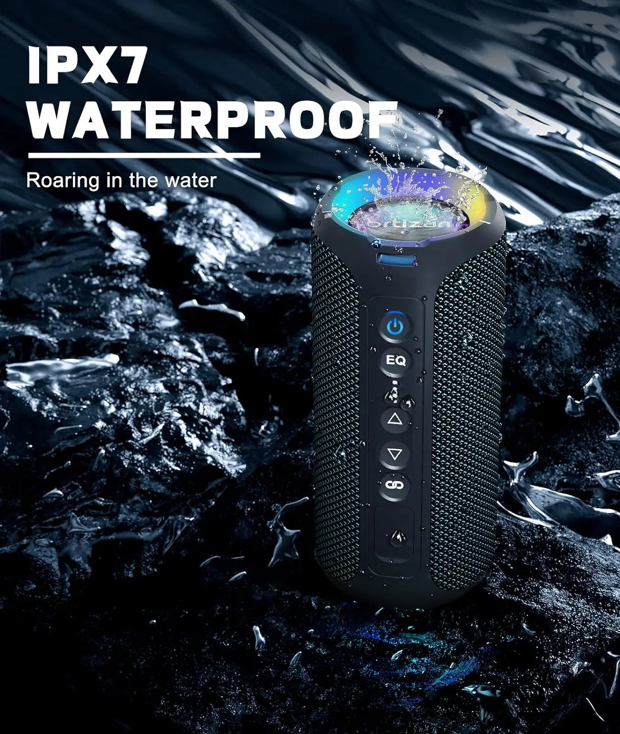 Ortizan Bluetooth Speaker - 40W Bass, IPX7, 30H Playtime, Outdoor Wireless