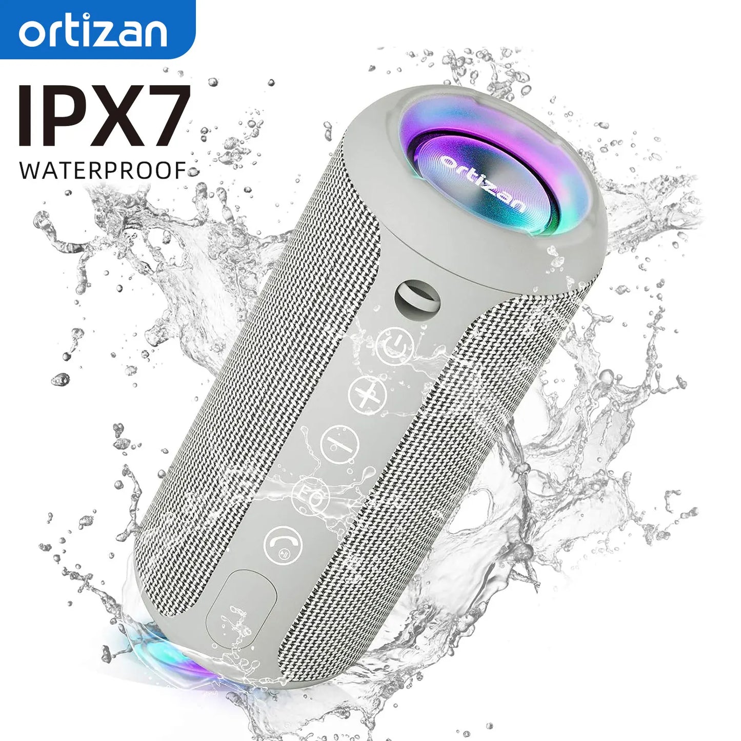 Ortizan X10 Bluetooth Speaker - Enhanced Bass, 30H, IPX7, Portable