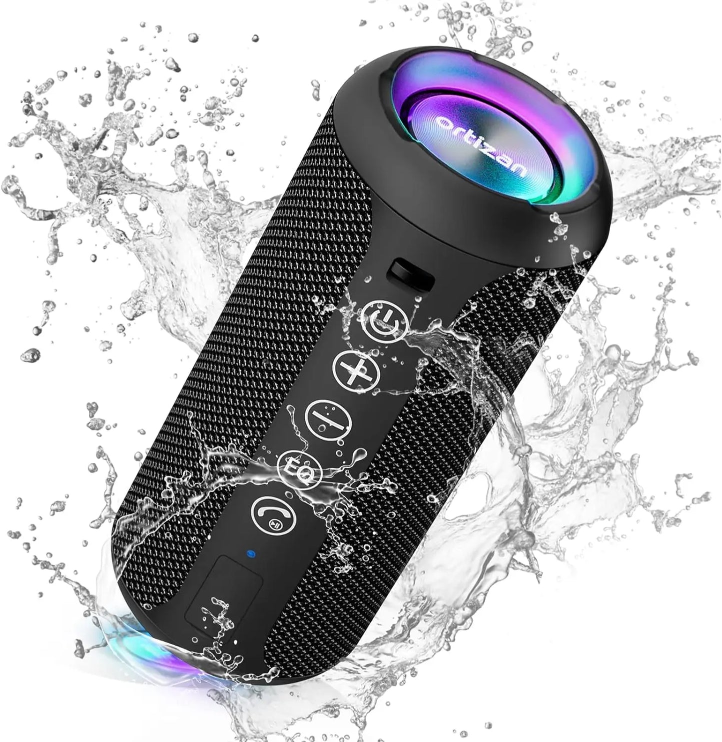 Ortizan X10 Bluetooth Speaker - 360° Sound, 24W, IPX7, 30H Playtime