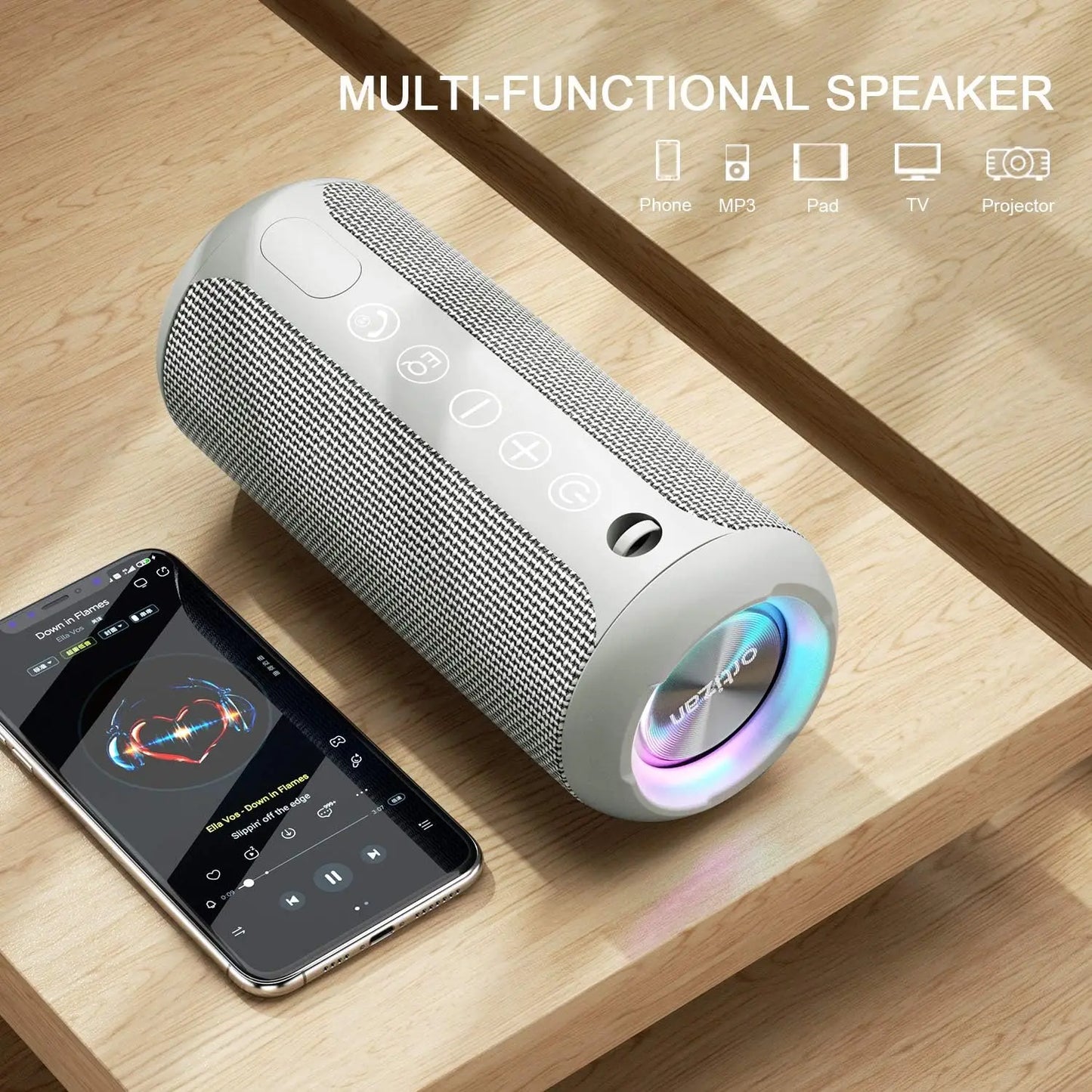 Ortizan X10 Bluetooth Speaker - Enhanced Bass, 30H, IPX7, Portable