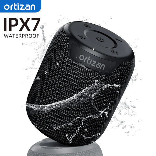 Ortizan Bluetooth Speaker - Portable, IPX7, 15W Sound, Dual Pairing