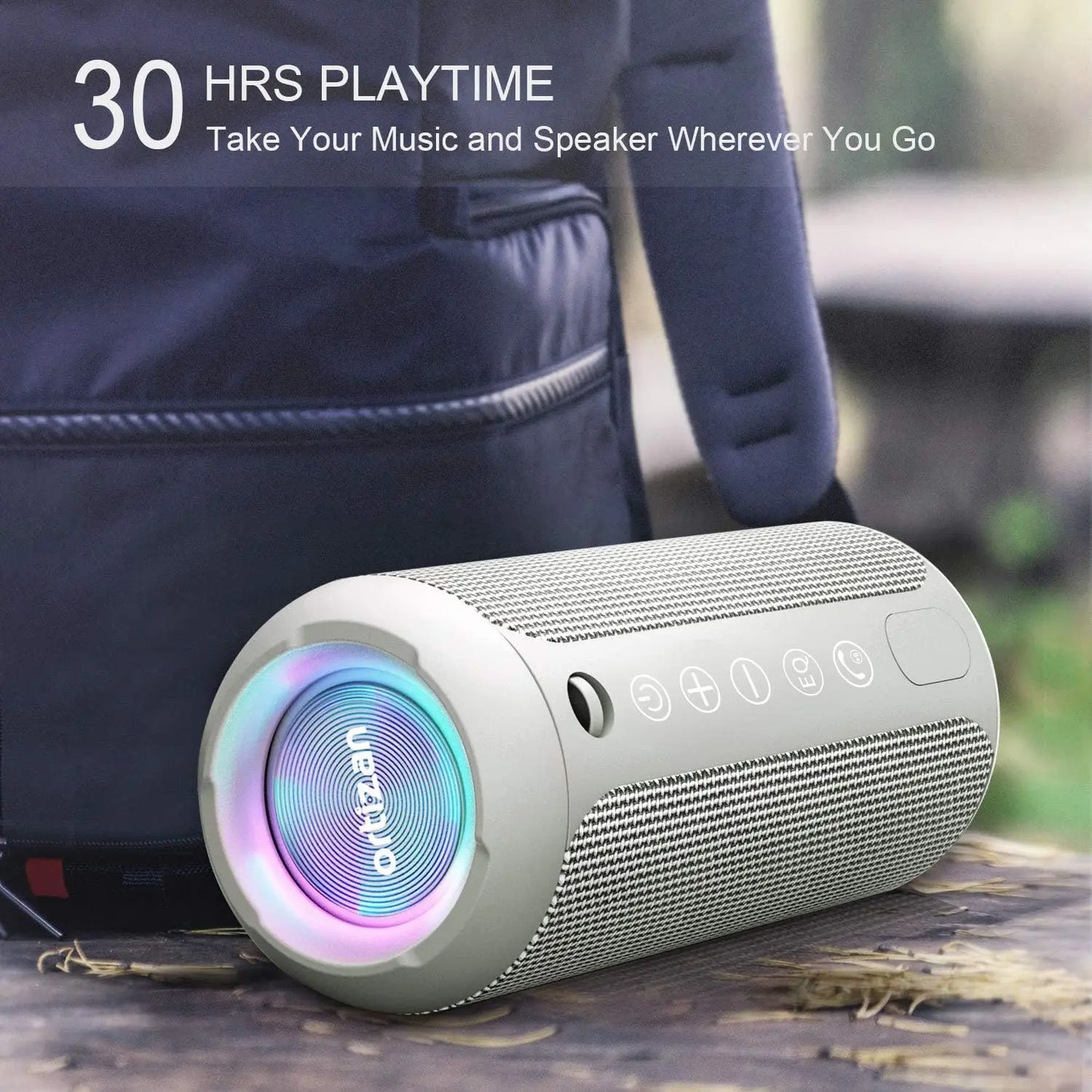 Ortizan X10 Bluetooth Speaker - Enhanced Bass, 30H, IPX7, Portable